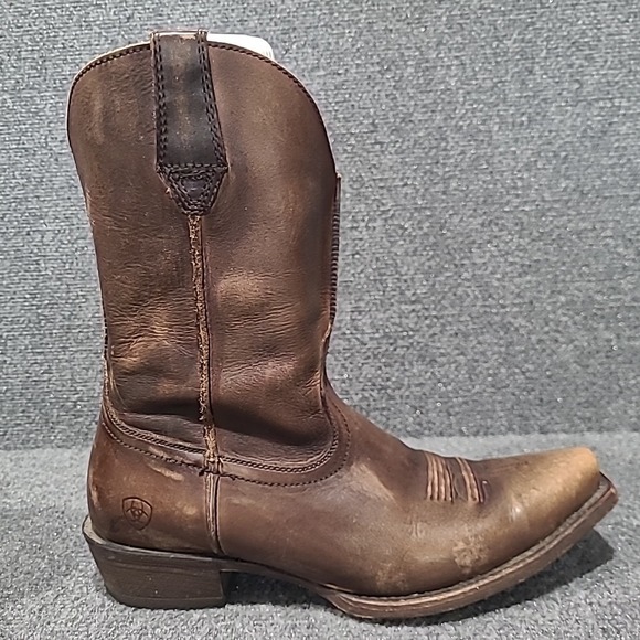 Ariat Rambler Brown Bomber‎ Distressed Snip Toe Cowboy Boots Mens 8.5 EE - Picture 7 of 13